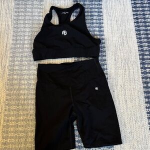 Anine Bing Black sports bra and shorts set